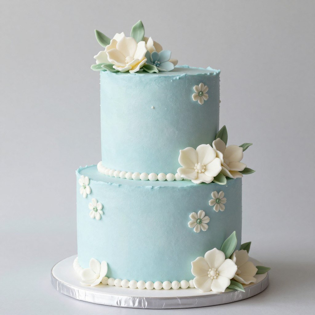 pastel blue cake with sugar flowers pastel blue cake with sugar flowers