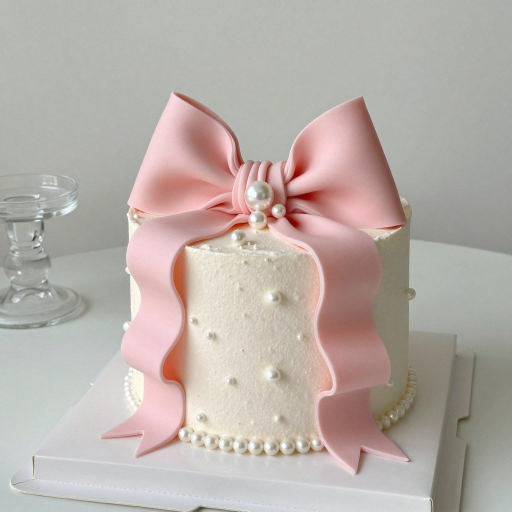 pearl accent birthday cake