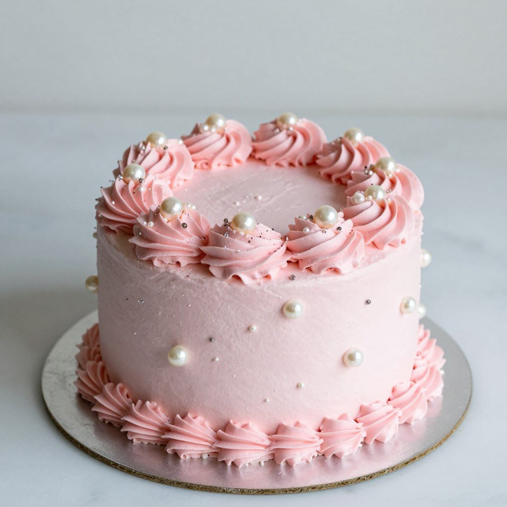 pearl and crystal cake design