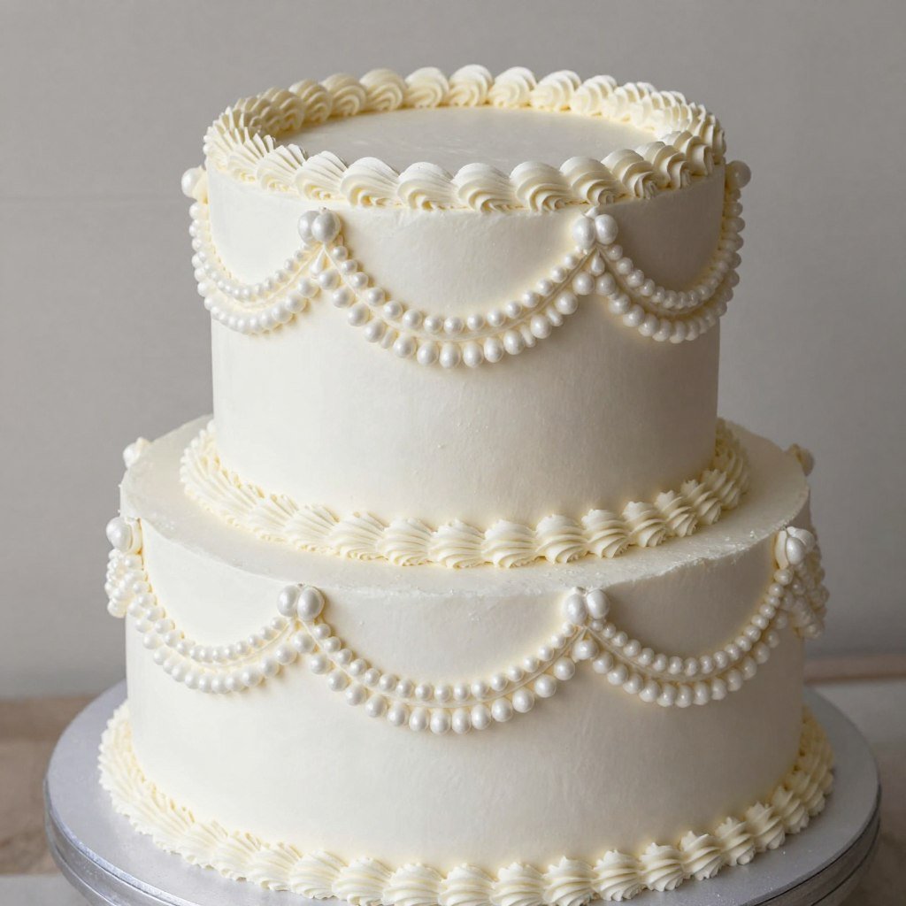 pearl border coquette cake