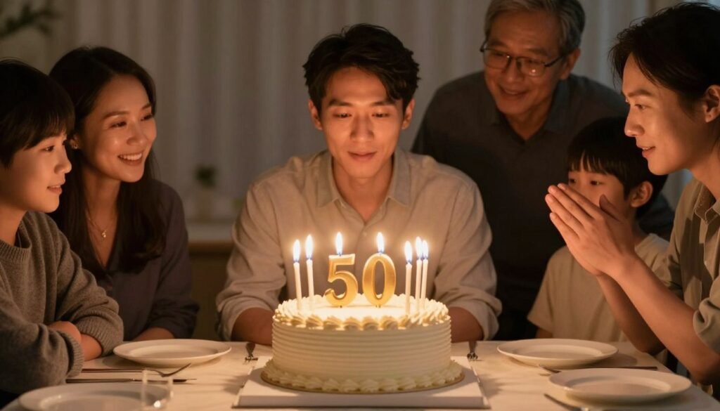 perfect 50th birthday cake moment