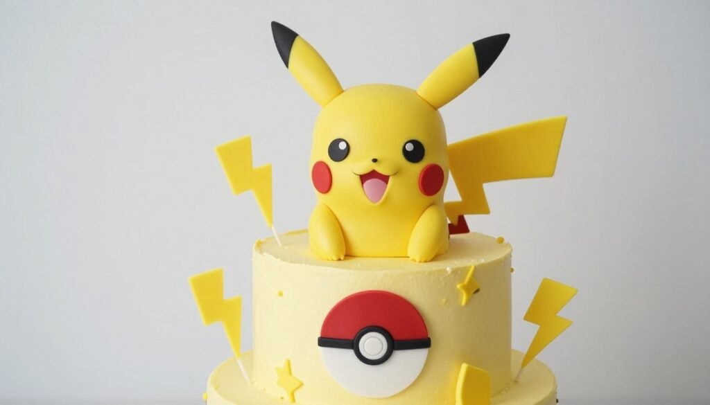 pikachu pokemon birthday cake yellow electric design pokeball elements pikachu pokemon birthday cake yellow electric design pokeball elements
