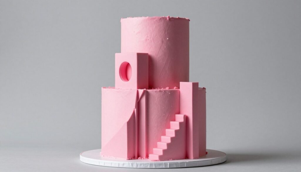 pink asymmetrical modern birthday cake pink asymmetrical modern birthday cake