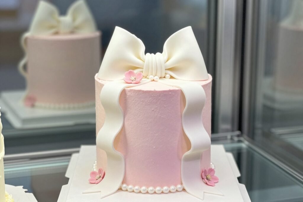 pink coquette cake perfect design