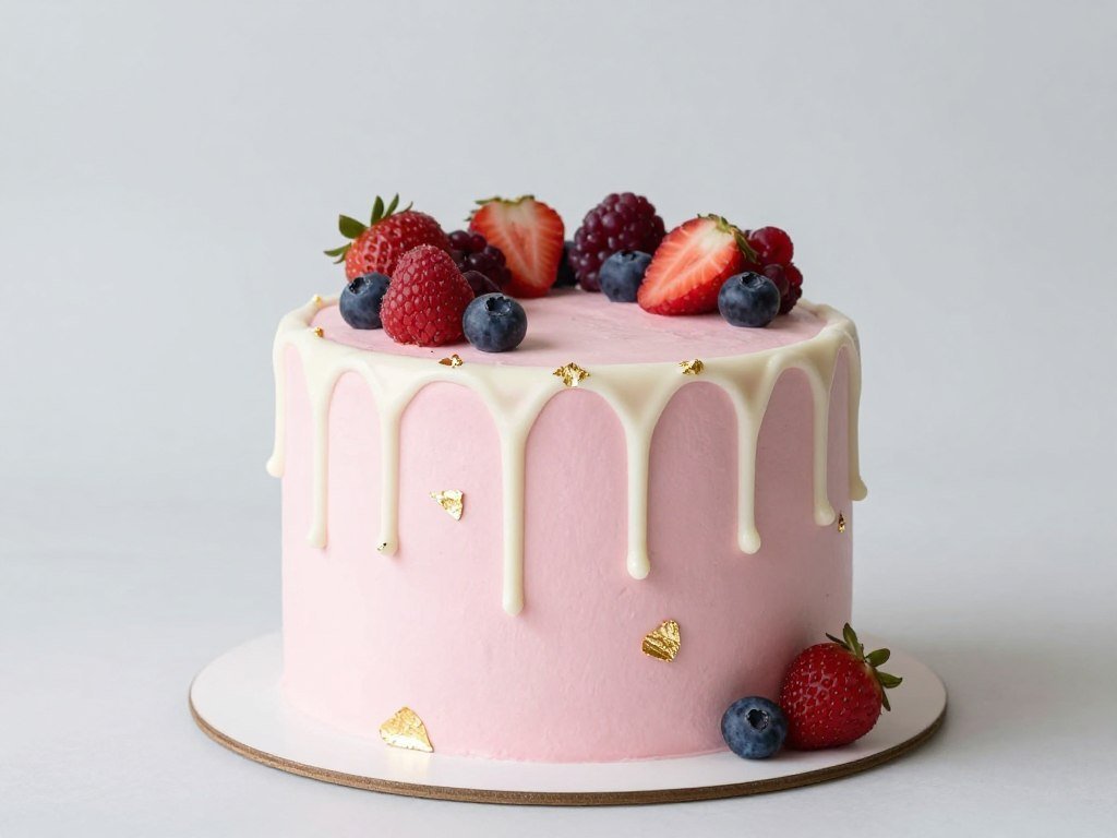 pink drip cake with gold accents pink drip cake with gold accents
