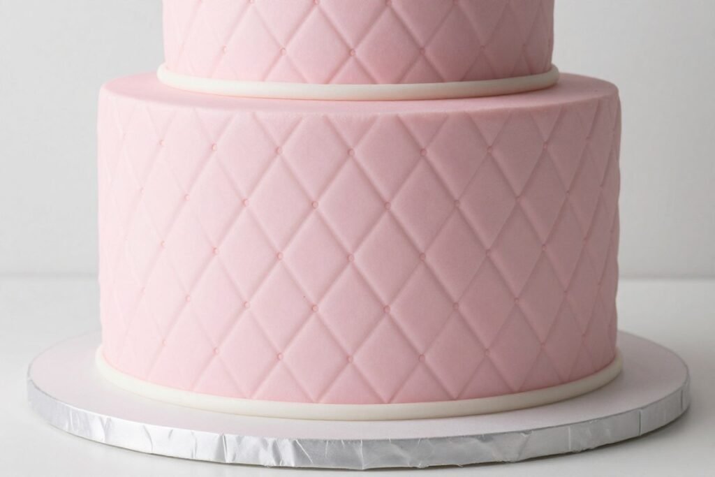 pink fondant quilted pattern cake pink fondant quilted pattern cake