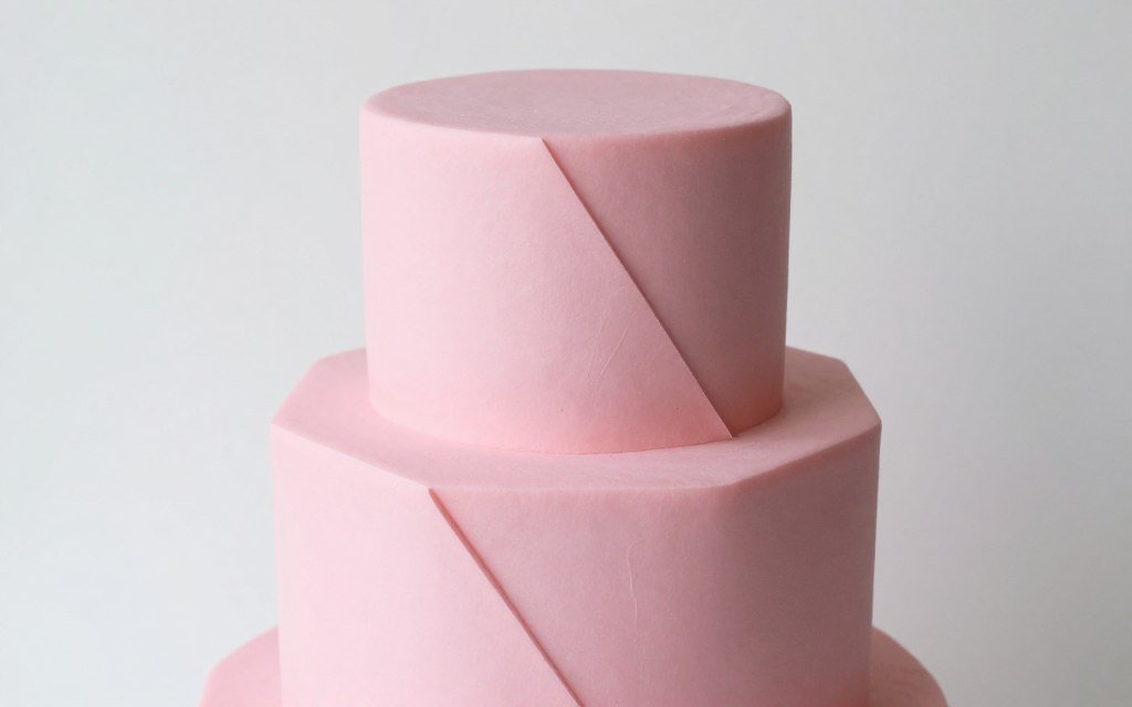 pink hexagon tiered cake modern design pink hexagon tiered cake modern design