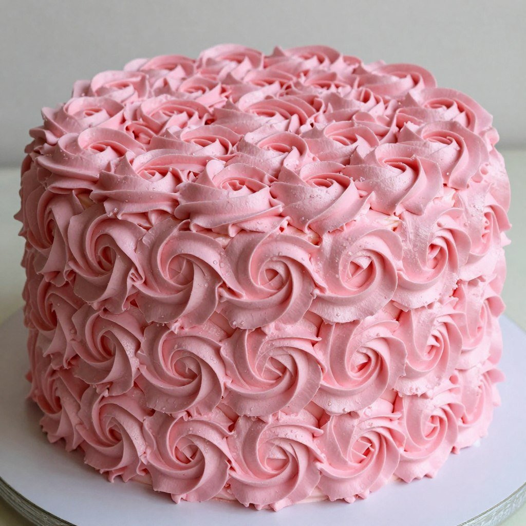 pink rosette covered birthday cake pink rosette covered birthday cake