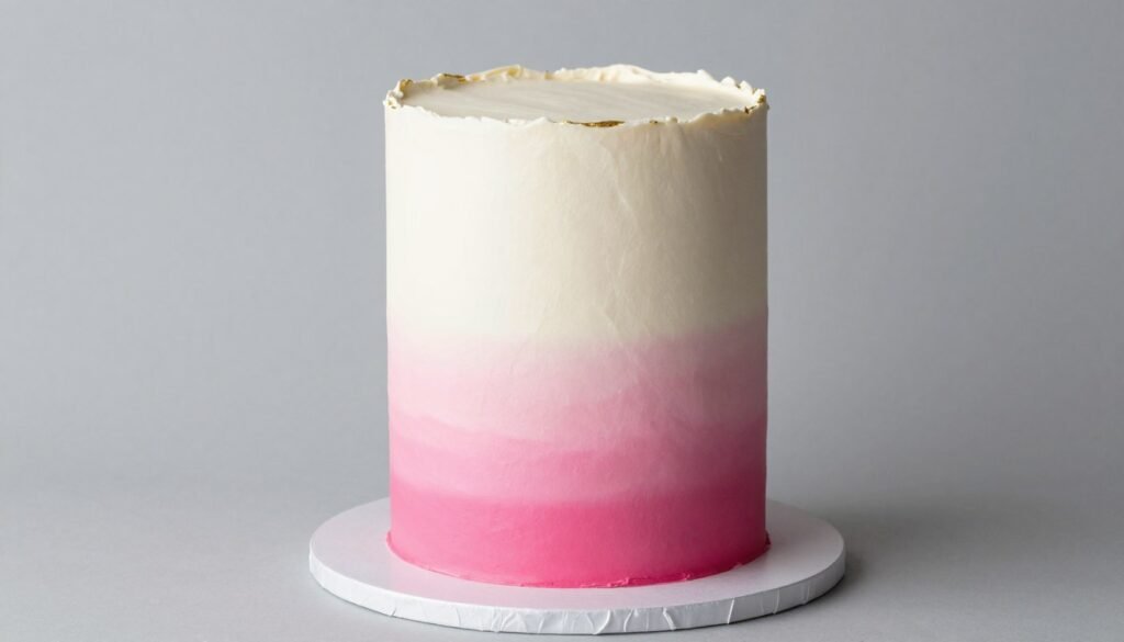 pink to white ombre buttercream birthday cake