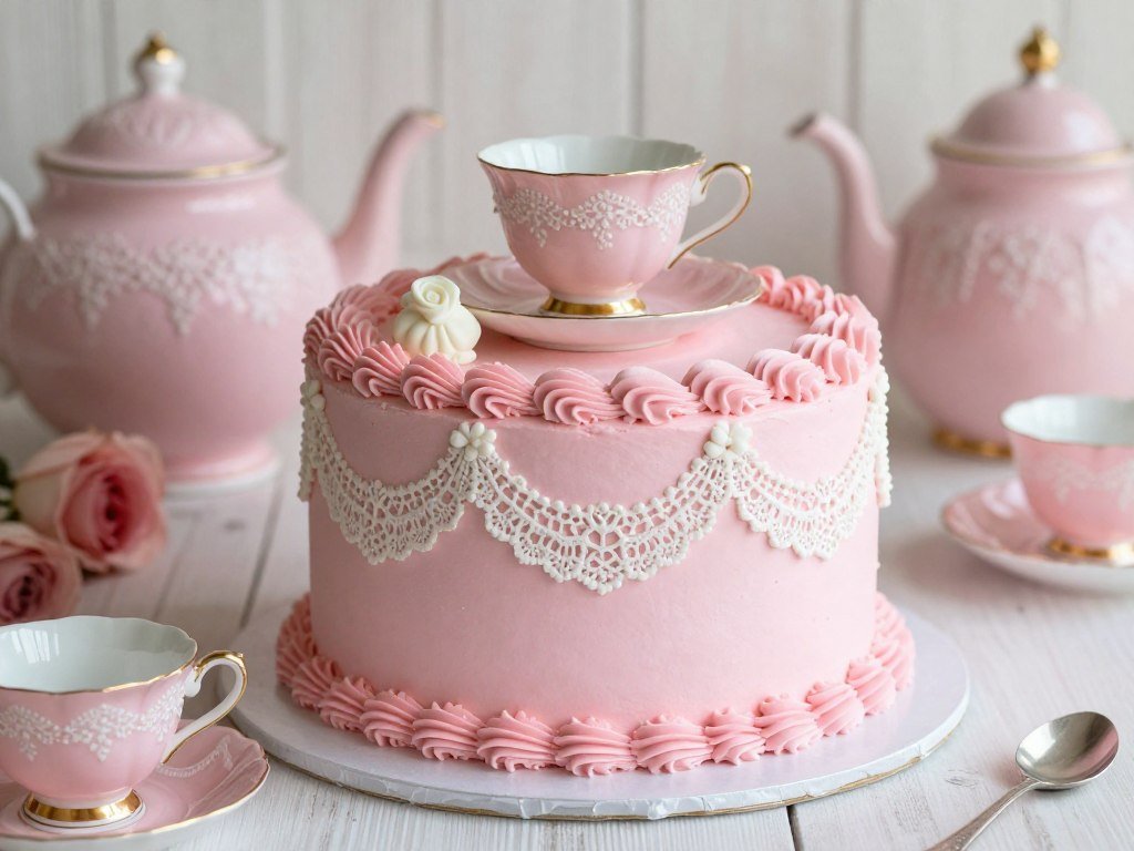 pink vintage tea party birthday cake pink vintage tea party birthday cake