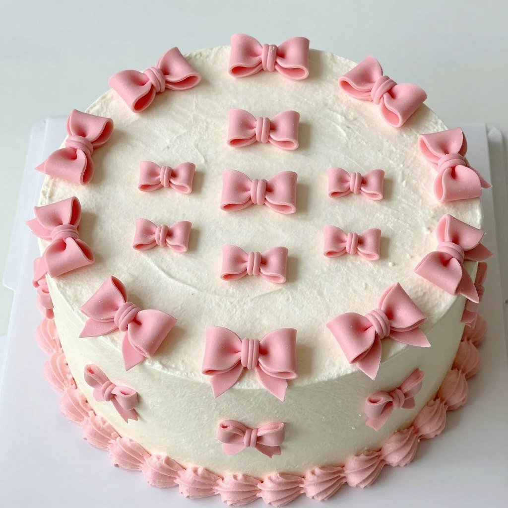 piped buttercream bow cake