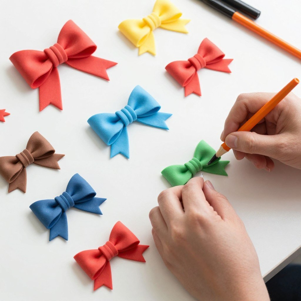 practice fondant bow making
