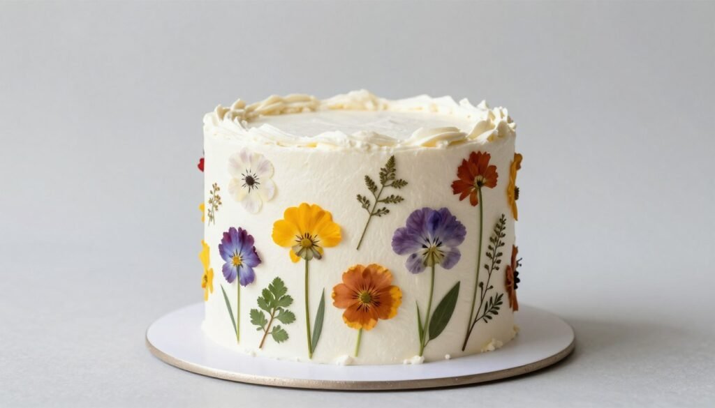 pressed flower birthday cake design pressed flower birthday cake design