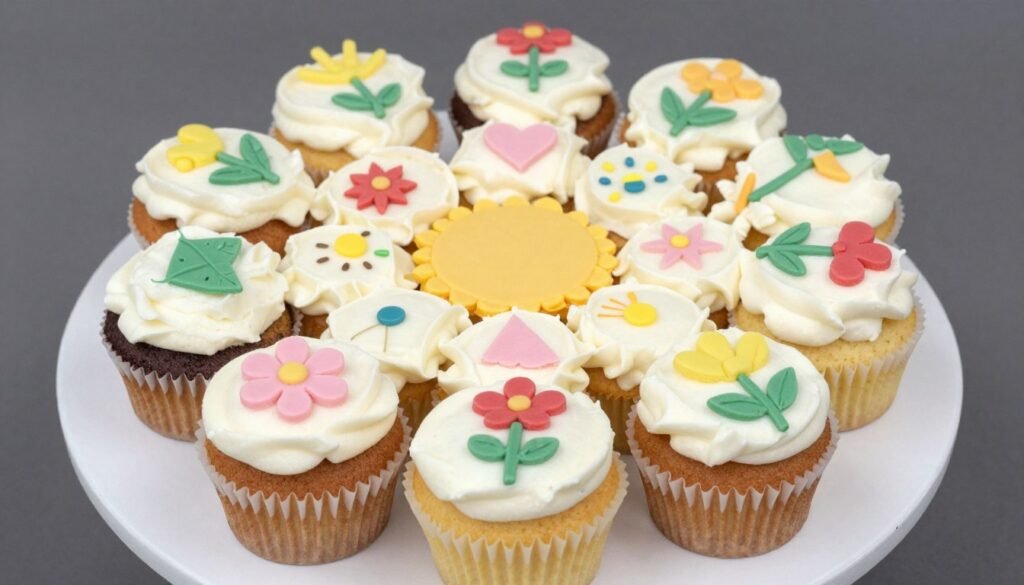 pull-apart cupcake birthday cake in flower shape