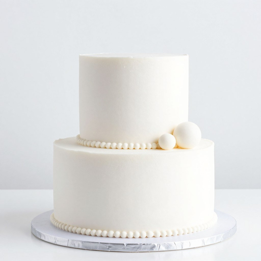 pure white fondant cake in bright coquette aesthetic style pure white fondant cake in bright coquette aesthetic style