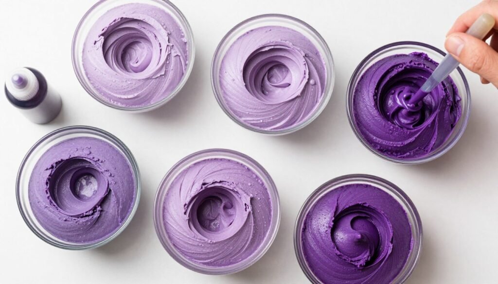 purple buttercream color mixing for cakes