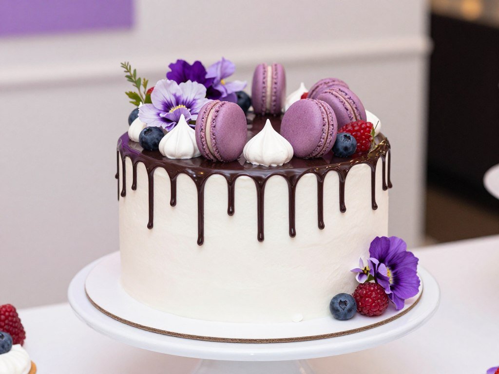 purple drip birthday cake girly aesthetic