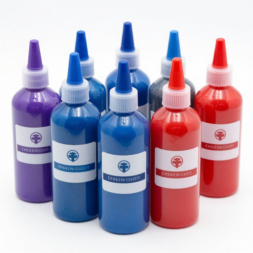 purple gel food coloring bottles
