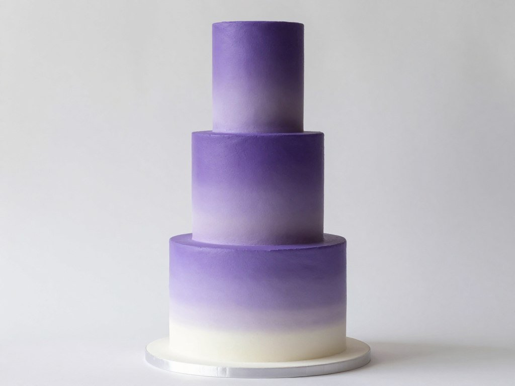purple ombre tiered cake