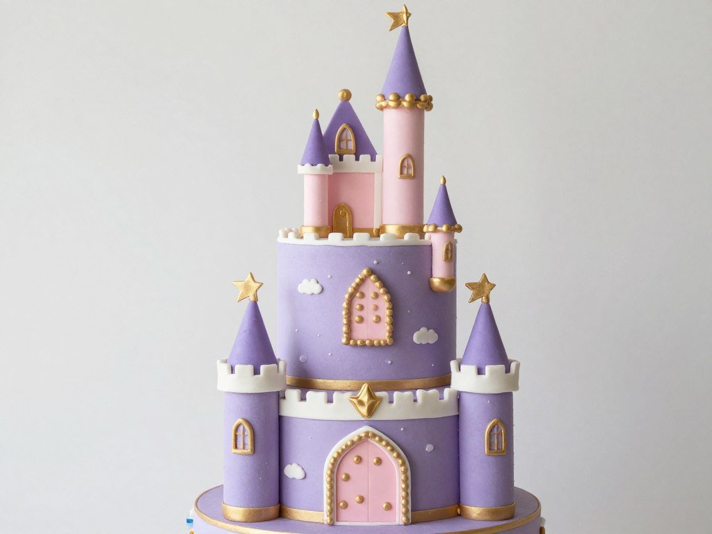 purple princess birthday cake design
