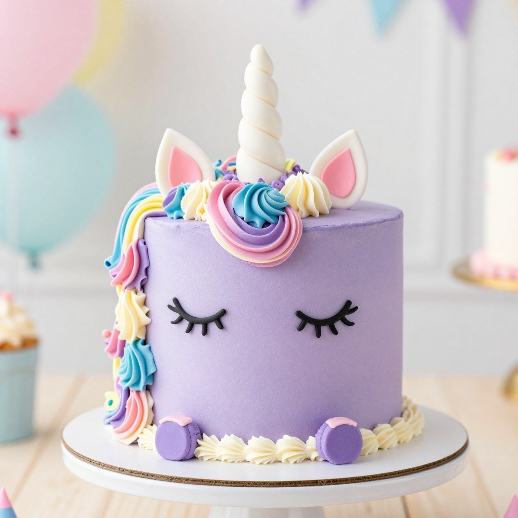 purple unicorn birthday cake girly aesthetic