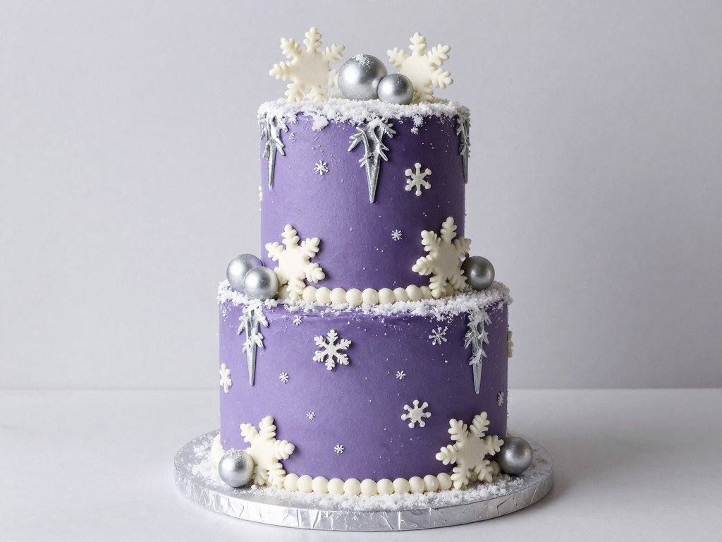 purple winter wonderland cake