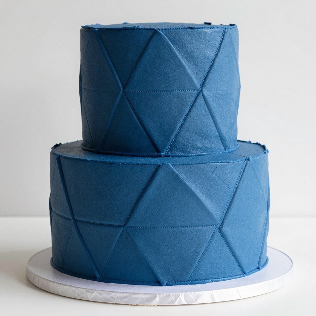 quilted blue geometric cake pattern quilted blue geometric cake pattern