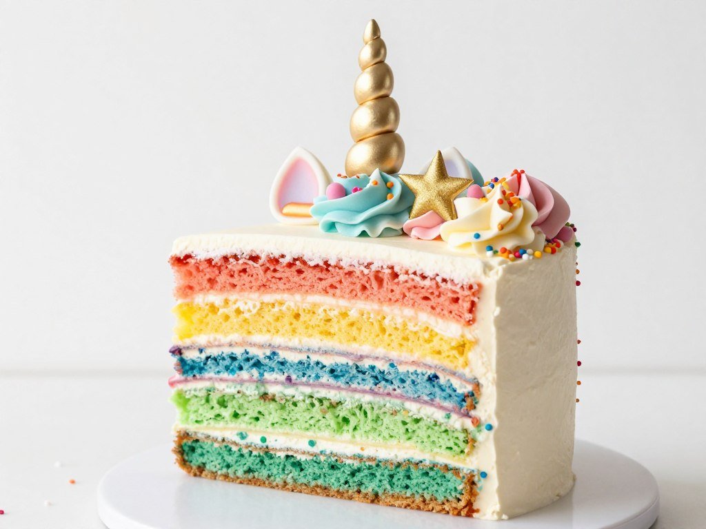 rainbow birthday cake with colorful layers and unicorn decorations rainbow birthday cake with colorful layers and unicorn decorations