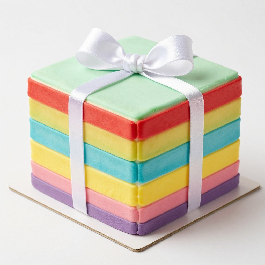 rainbow gift box square birthday cake rainbow gift box square birthday cake