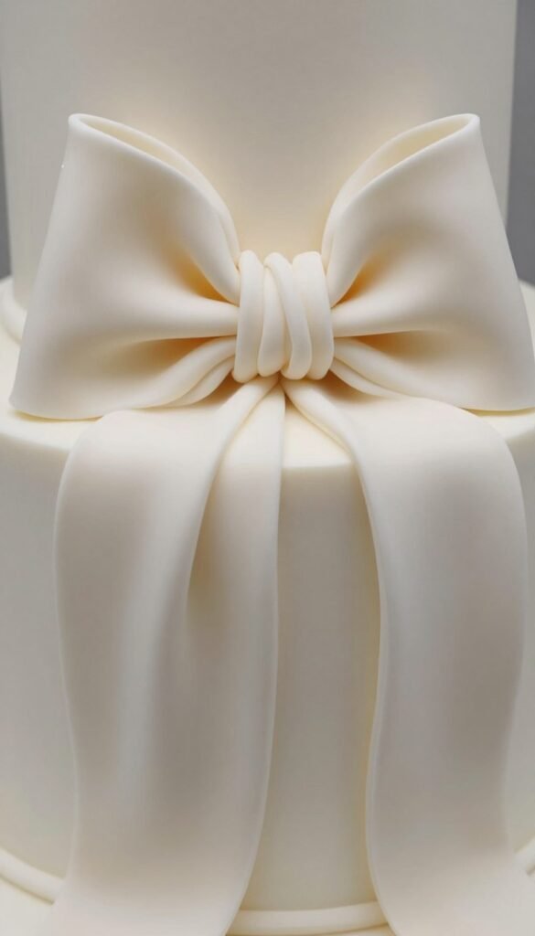 realistic fabric effect fondant bow