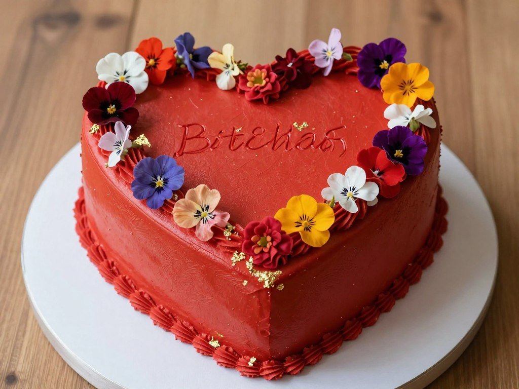 red aesthetic birthday cake with floral details red aesthetic birthday cake with floral details