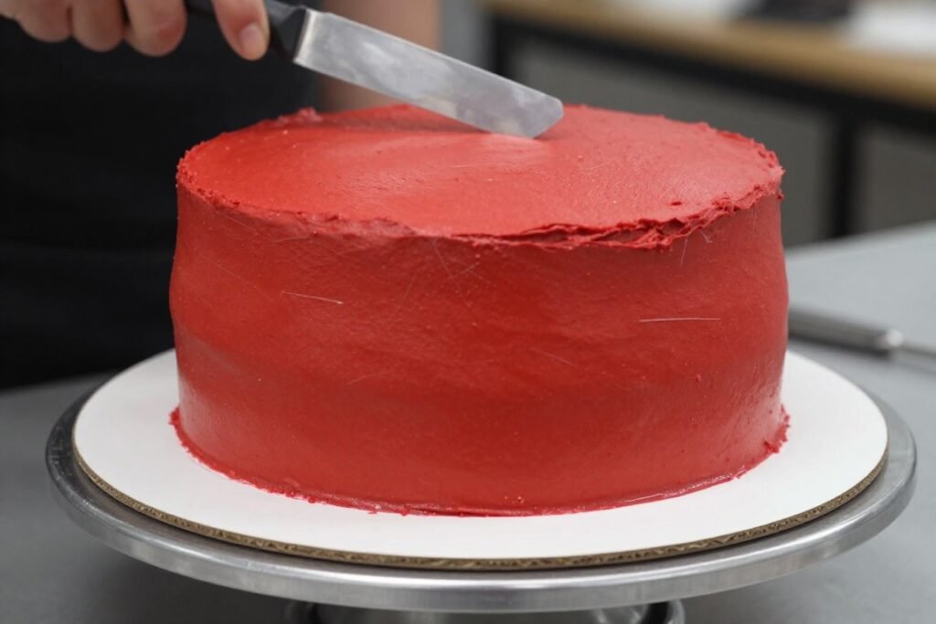red cake with smooth frosting technique red cake with smooth frosting technique