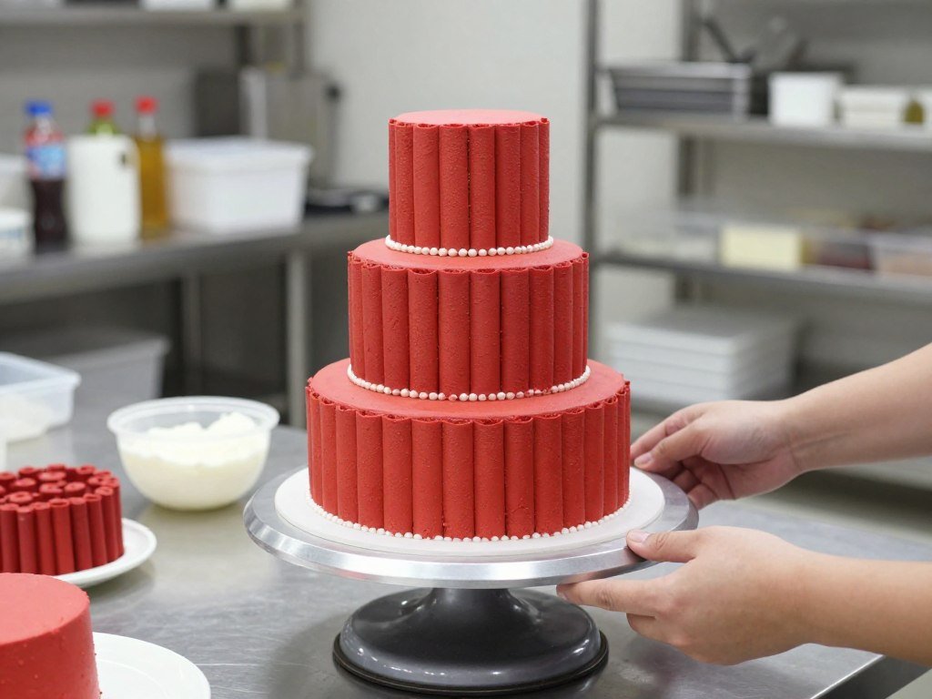 red coquette cake assembly process red coquette cake assembly process