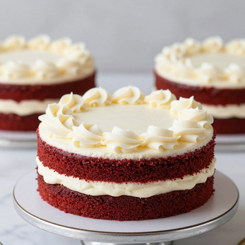 red velvet 50th birthday cake with cream cheese frosting