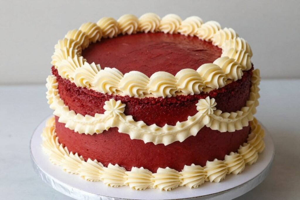 red velvet vintage birthday cake