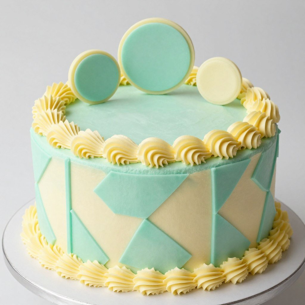 retro cake design with classic decoration patterns
