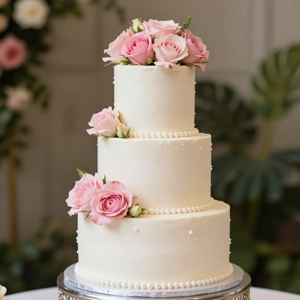 romantic wedding tier cake