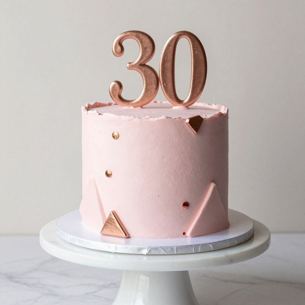 rose gold accent birthday cake