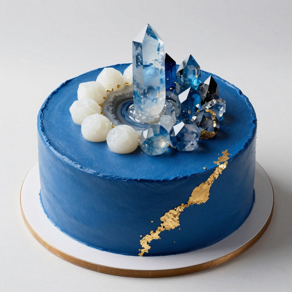 royal blue geode cake with crystal details royal blue geode cake with crystal details