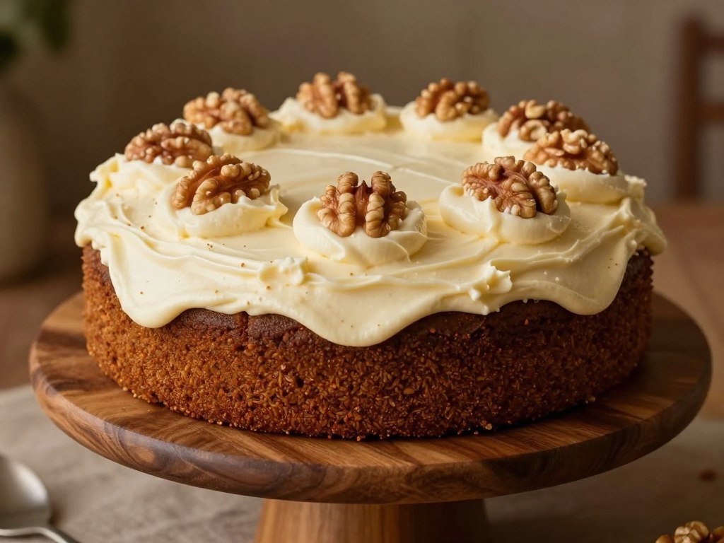 rustic carrot cake with vintage 1970s styling