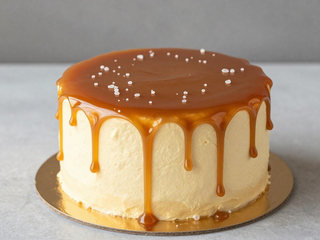 salted caramel cake with drips