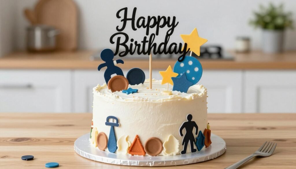 semi-homemade birthday cake with custom decorations semi-homemade birthday cake with custom decorations