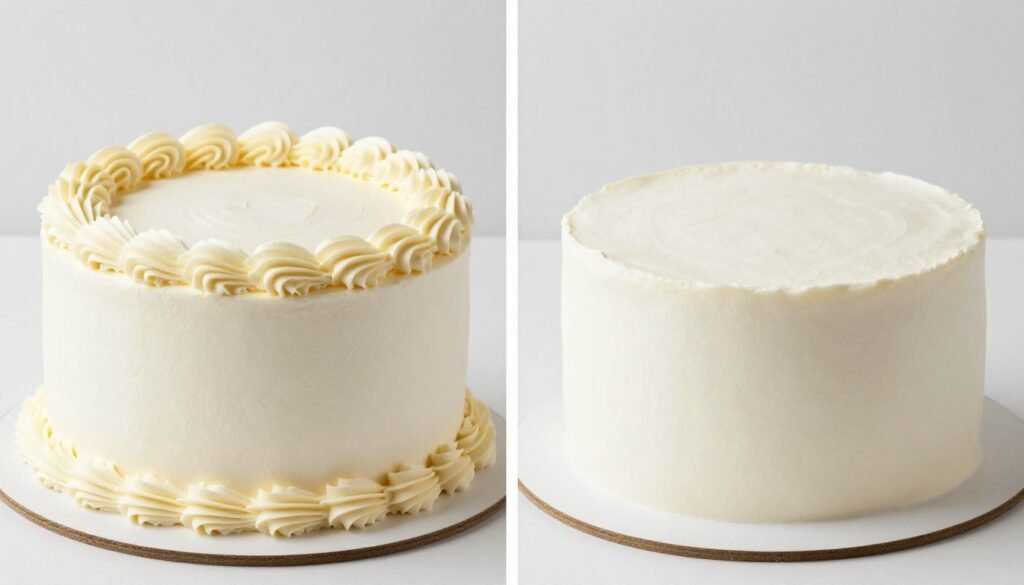 side by side comparison white buttercream fondant birthday cakes side by side comparison white buttercream fondant birthday cakes