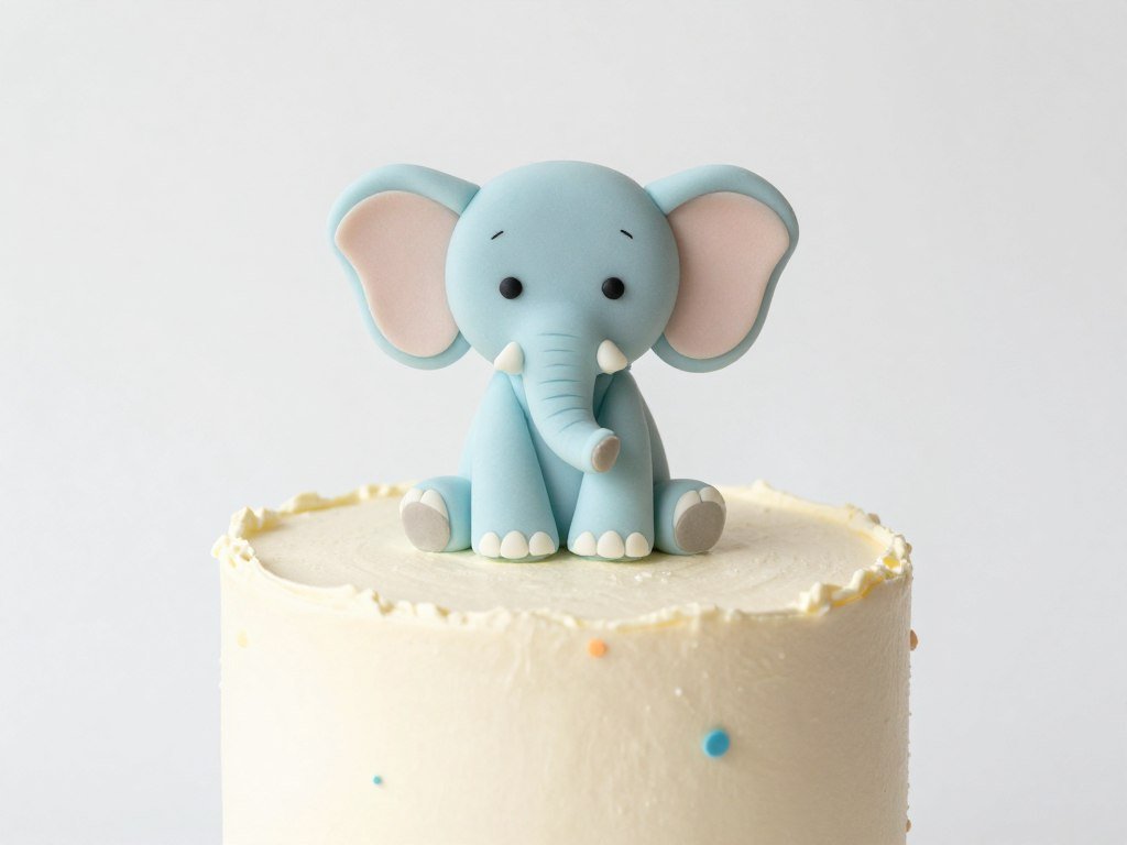 simple animal themed first birthday cake design