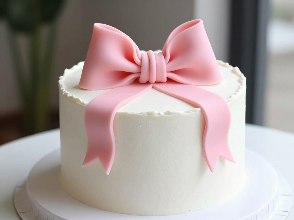 simple beginner bow cake design