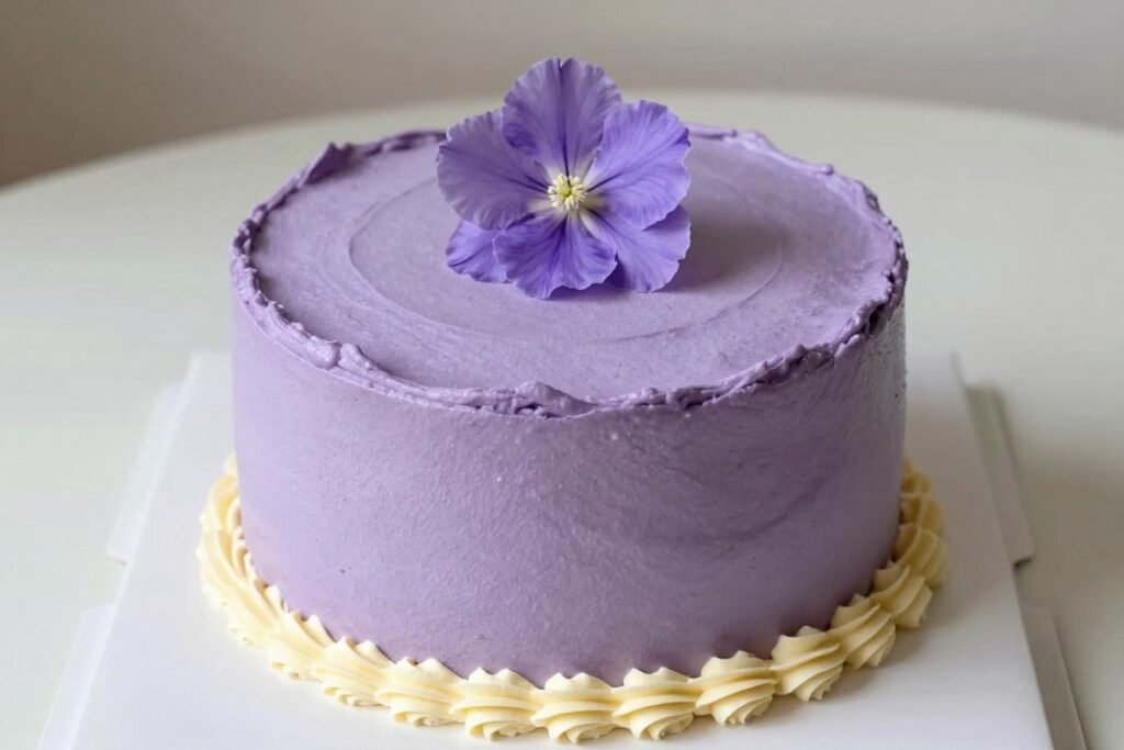 simple girly purple cake design