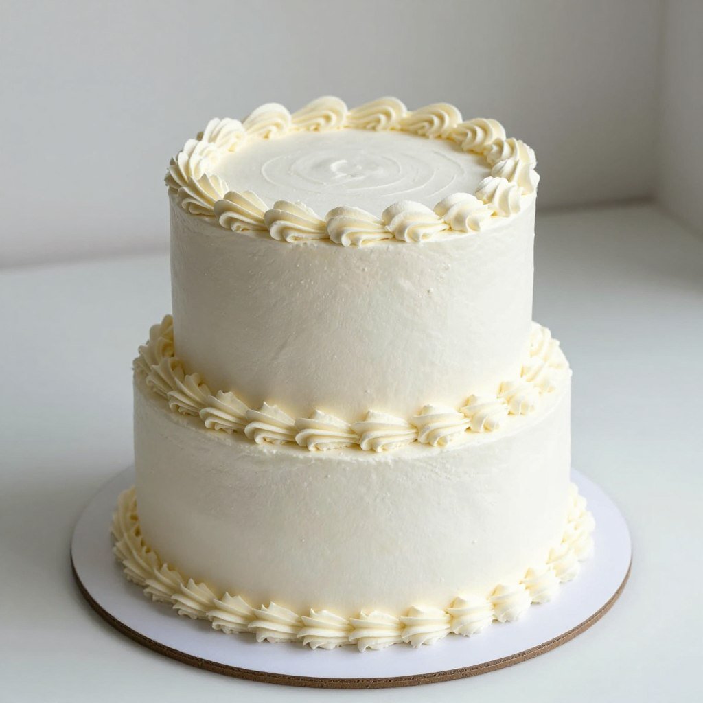 simple white birthday cake with textured buttercream finish simple white birthday cake with textured buttercream finish