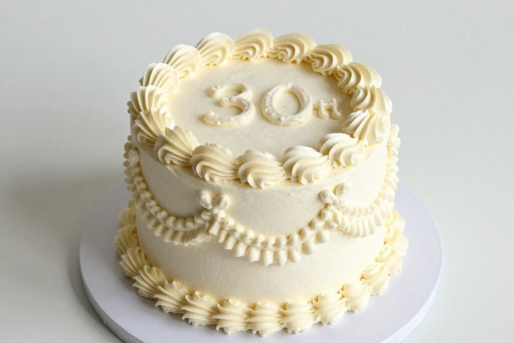 six-inch intimate birthday cake with detailed decoration