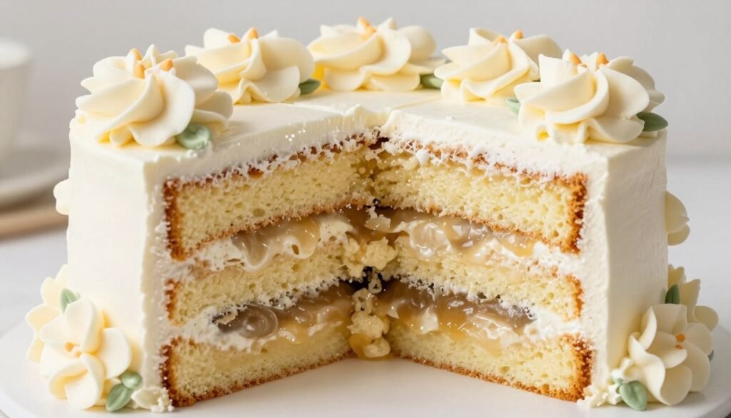 sliced flower birthday cake showing interior layers sliced flower birthday cake showing interior layers