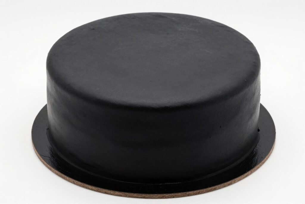 smooth black fondant on cake surface smooth black fondant on cake surface